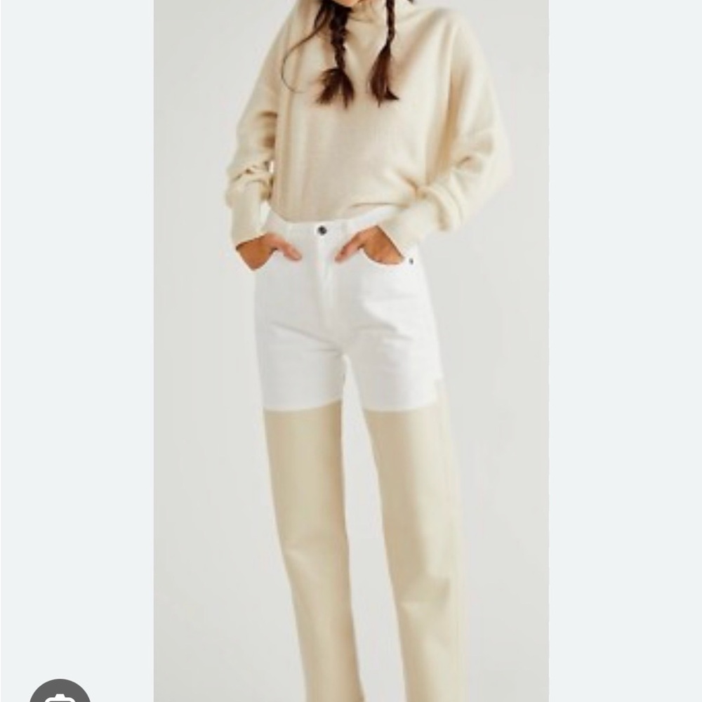 Agolde Women's Straight Leg Jeans - White and Cream